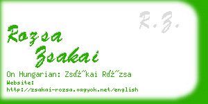 rozsa zsakai business card